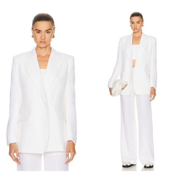 Chloe Jackets & Blazers - Chloe NEW Wool Cashmere Gauze Rustic Open Front Blazer Eden White Ivory Size XS
